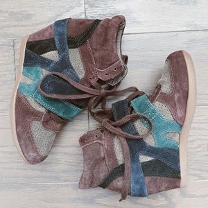 Suede Sneaker Wedges